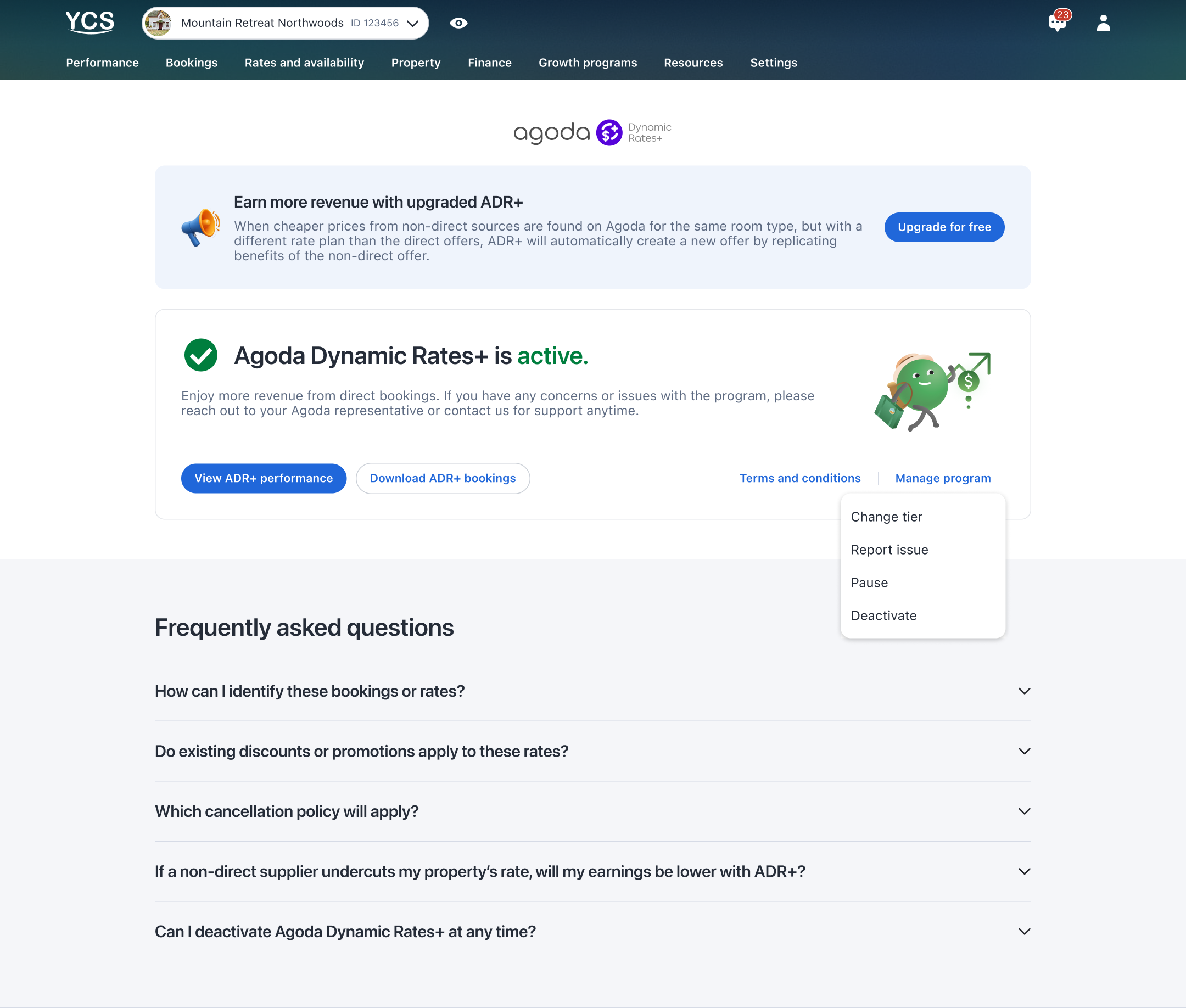 Old landing page with added features